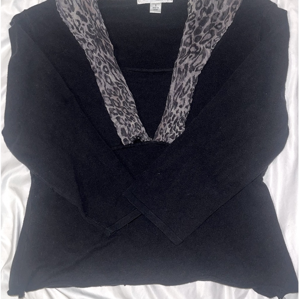 Black Y2K Top with Fringe
